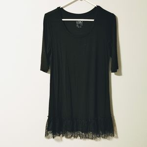 LOGO by Lori Goldstein lace trim tunic